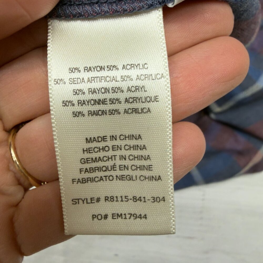 Cloth & Stone Anthropologie Plaid Tunic Dress Blue S Ruffle‎ - Picture 6 of 9